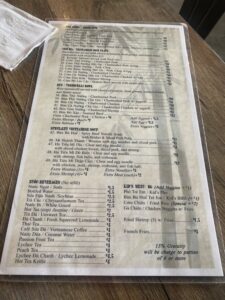 Pho Neches menu